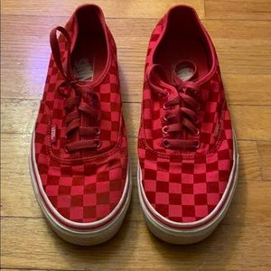 Checkered red Vans